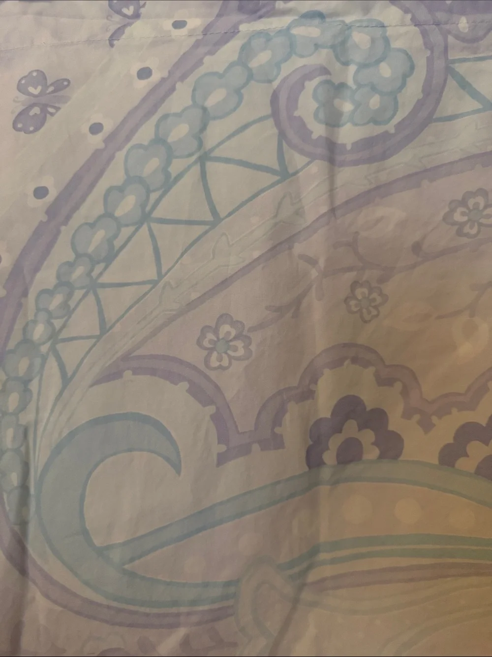 PBK Lavender Turquoise Floral Seashell Reversible Duvet Cover & Pillow Sham